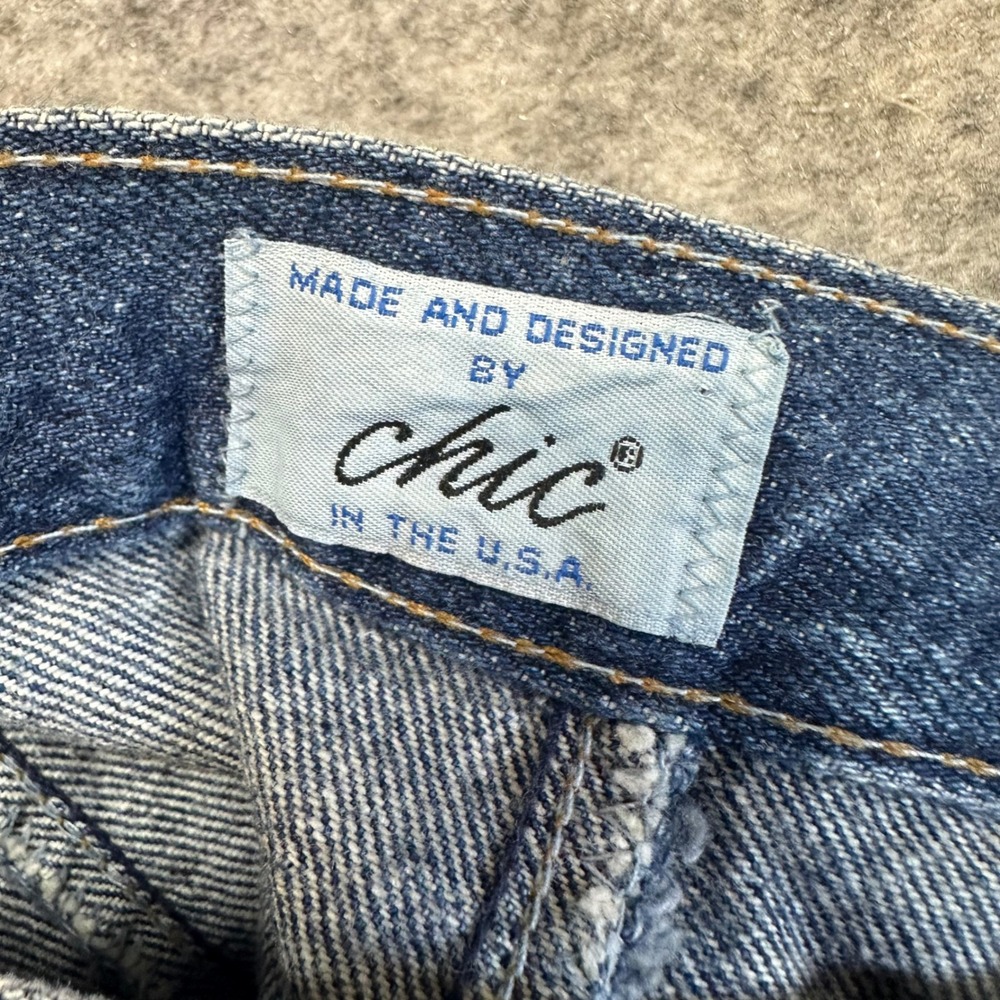 Chic Tapered Leg Jeans Womens Size 11 Blue High Rise Vintage USA Made - Picture 3 of 11